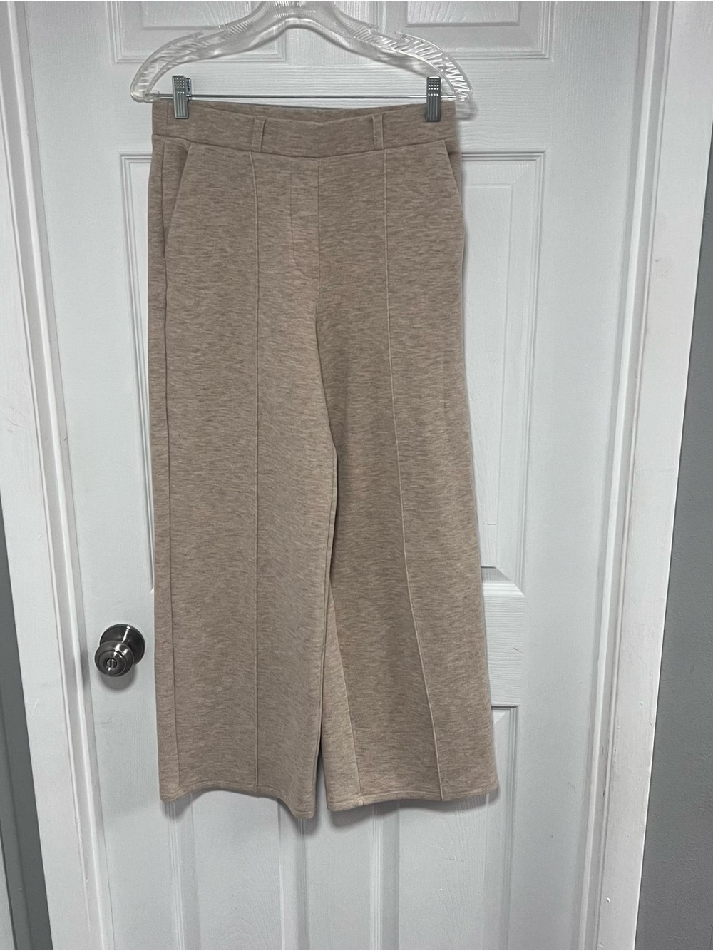 OGL Taupe Wide-Leg Knit Pants With Pockets for Women Size M/P NWOT